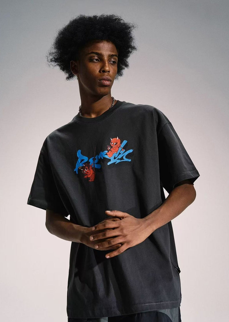 REMEDY Little Demon Print Short-sleeve T-shirt