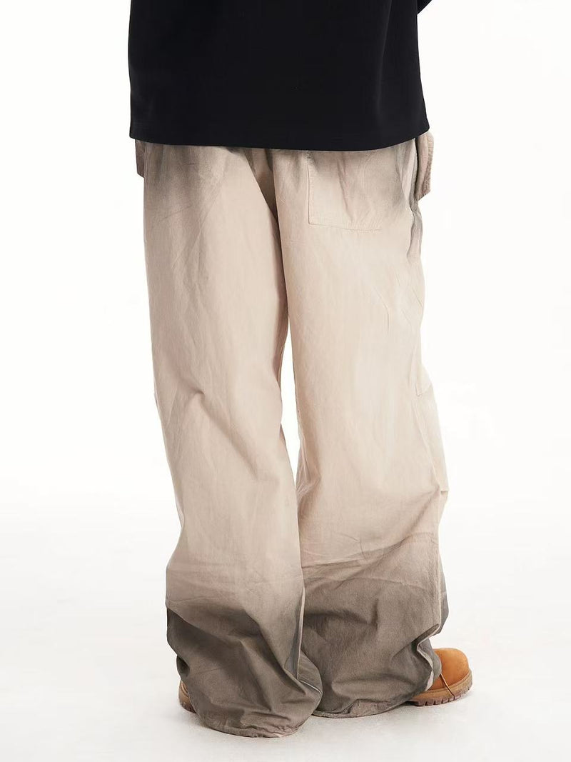 BIPOLAR Washed Wide-leg Spray-painted Pants
