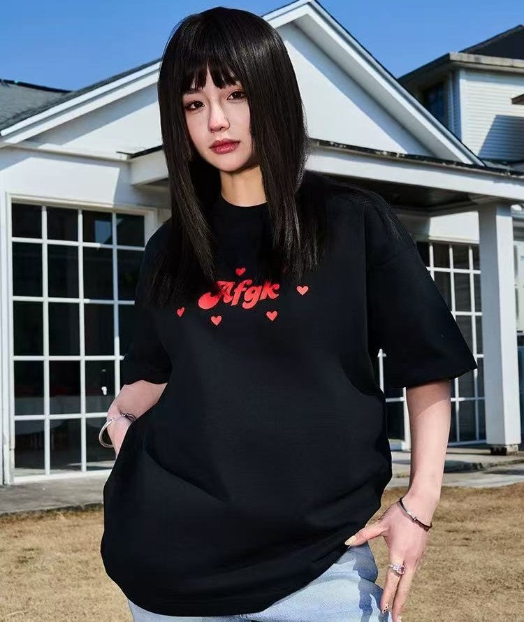 AFGK  Hearts Scattered Short Sleeve T-Shirt