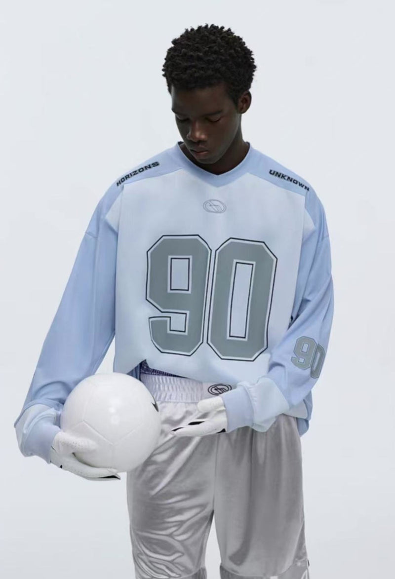 ATRY Contrast color V-neck Long-sleeved Ice Hockey Jersey