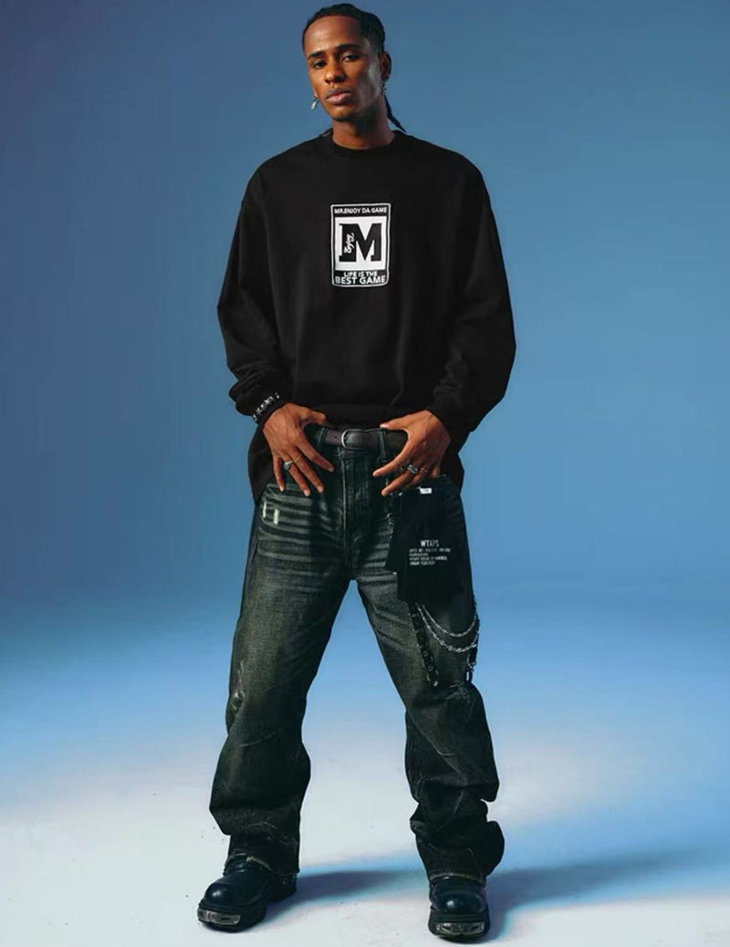 MEDMxPlayStation Basic M logo long-sleeved T-shirt