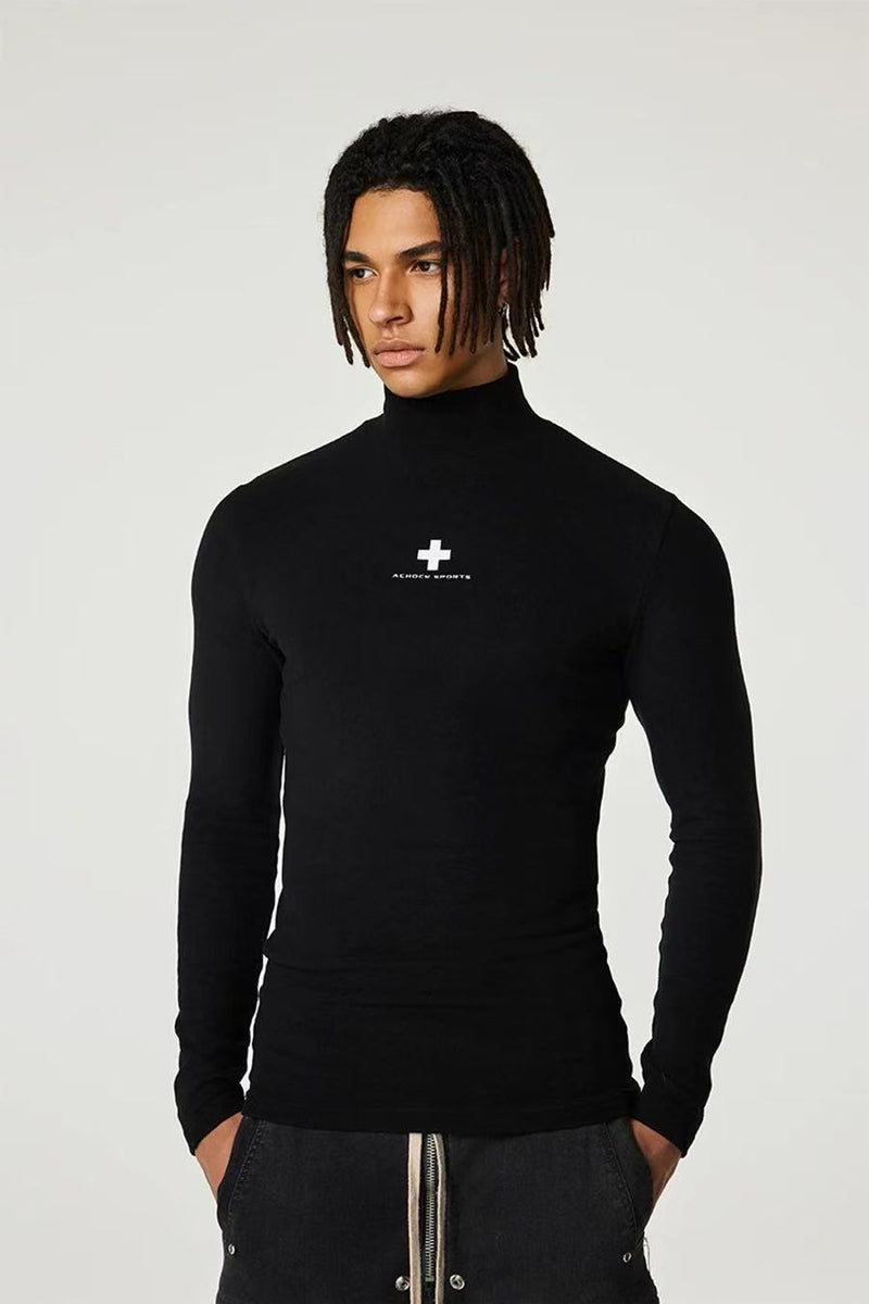 ACHOCK Half Turtleneck Slim Fit Long-sleeve T-shirt
