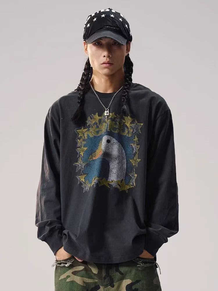 REMEDY Retro Duck Print Long-sleeve Tee