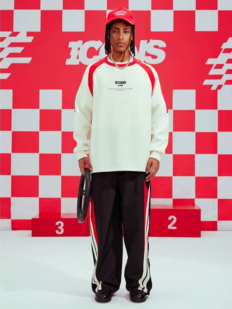 ICONSLAB Racing Collar Air Layer Contrast Dyed Woven Sweatshirt