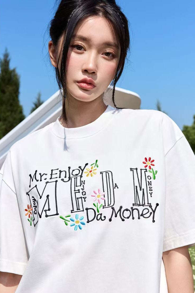MEDM Scattered Flower Short-sleeved T-shirt