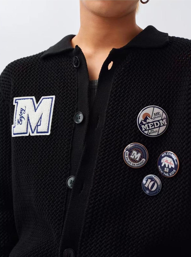 MEDM Badge Wool Cardigan
