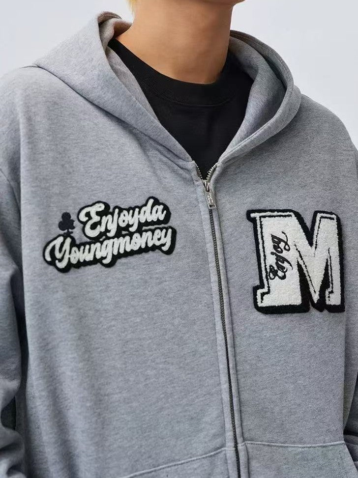 MEDM Retro Logo Towel Embroidered Zipper Hoodie