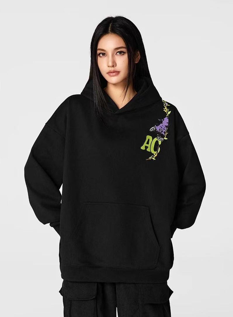 ACHOCK Little devil Embroidered Hoodie