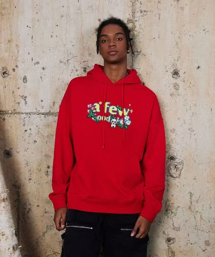 AFGK Pixel Style Embroidered Hoodie