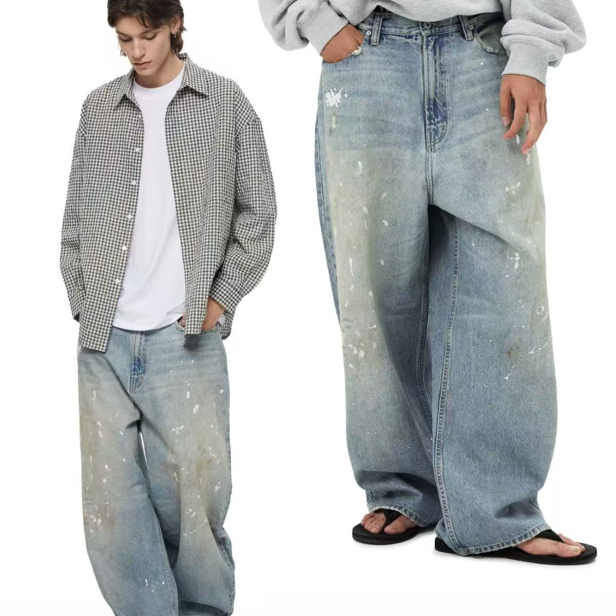 WASSUP Splash paint vintage Wash Denim Jeans