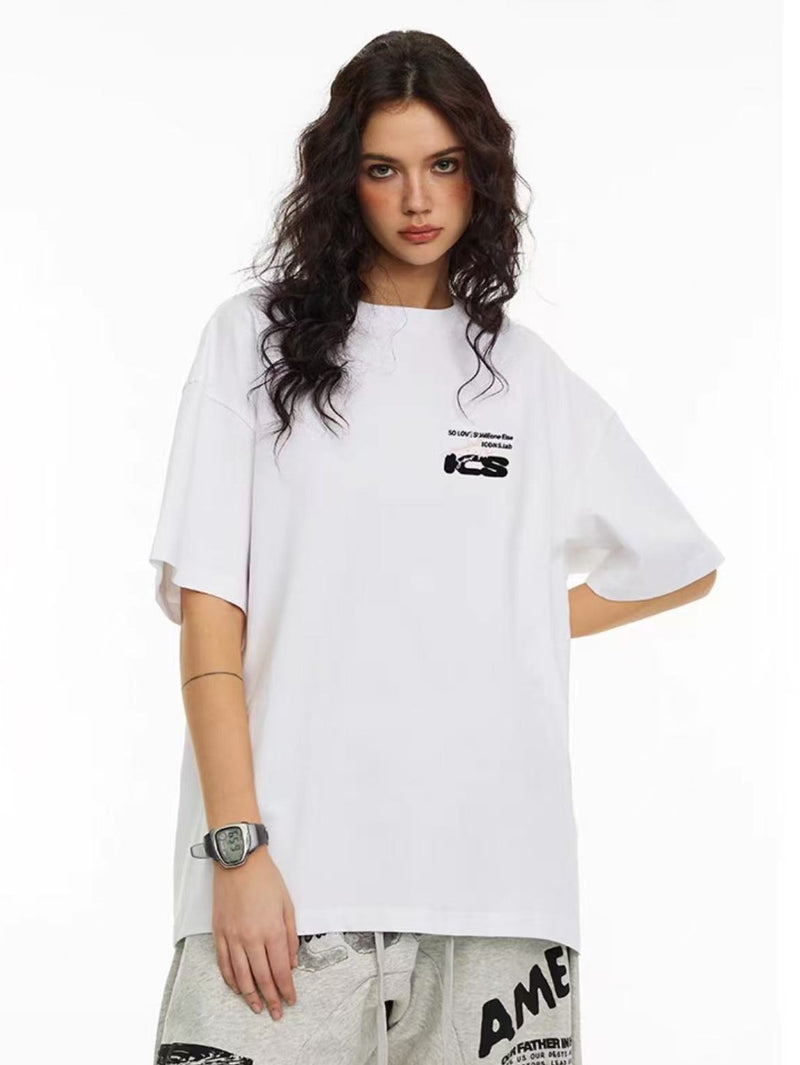 ICONSLAB Multi-logo Crew Neck Printed T-shirt