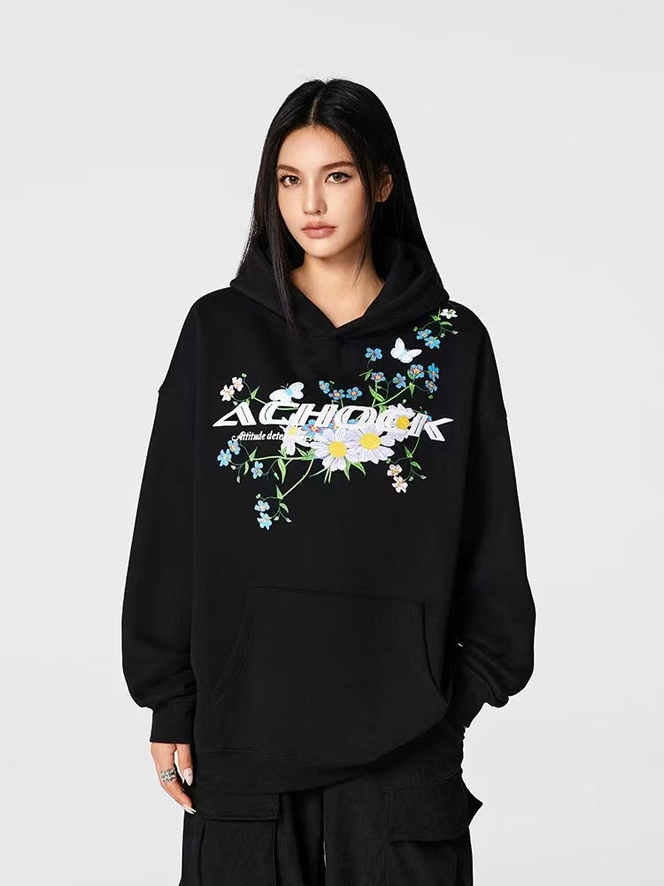 ACHOCK Floral Printed Foam Hoodie