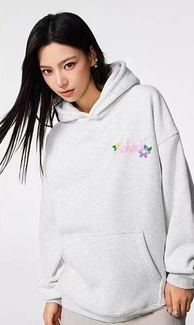 ACHOCK Logo Floral Embroidered Hoodie