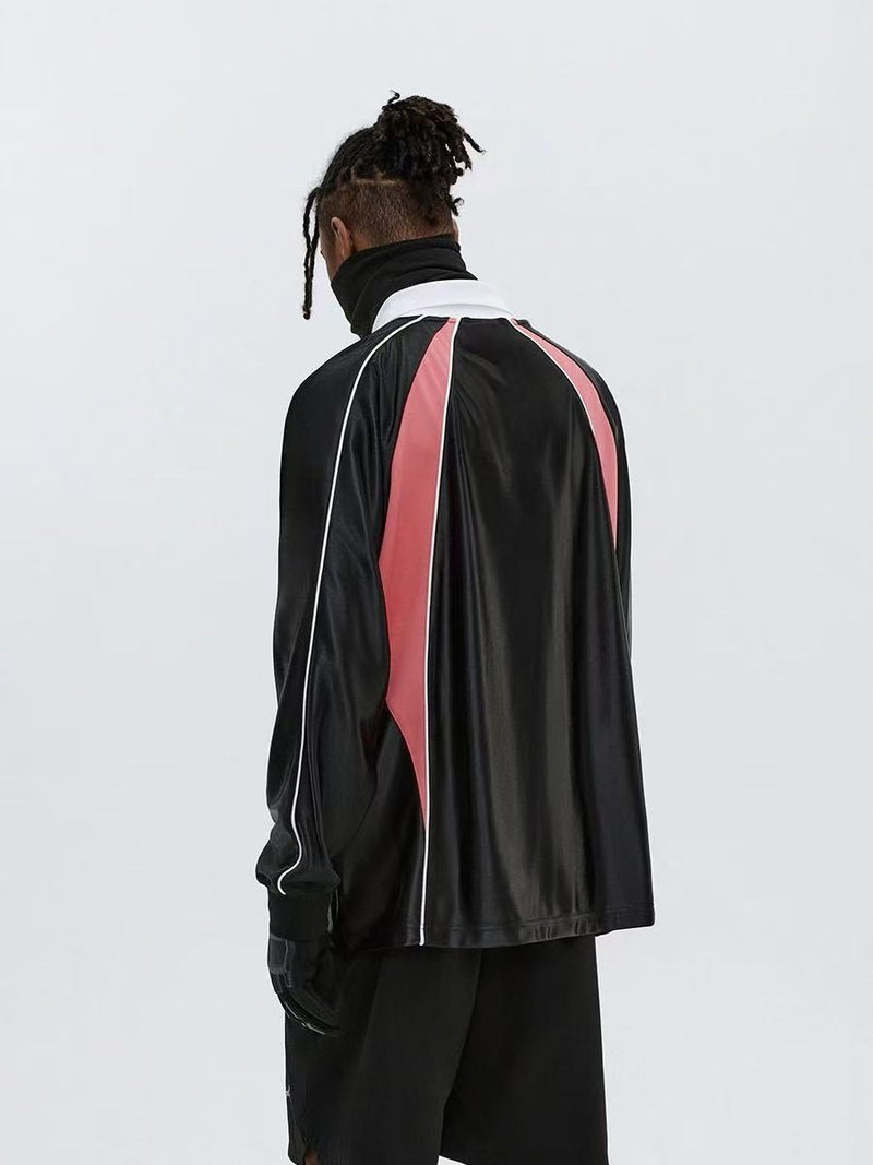 ATRY Contrast Color Patchwork Printed POLO Jersey