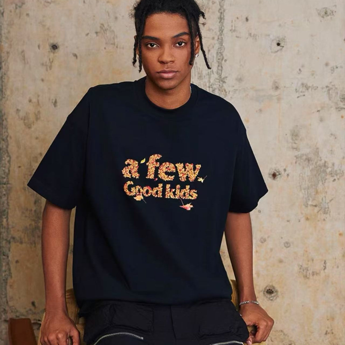 AFGK Maple Leaf Falling Print T-shirt