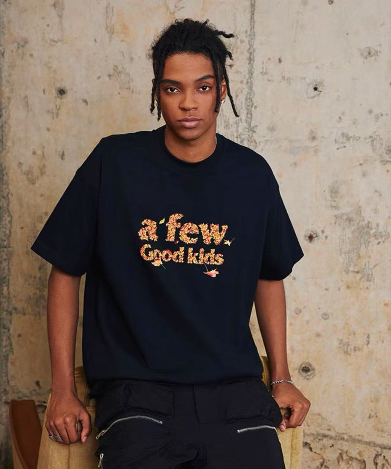 AFGK Maple Leaf Falling Print T-shirt