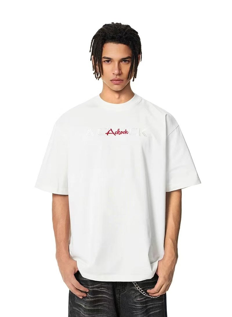 ACHOCK Floral Embroidered short-sleeve T-shirt