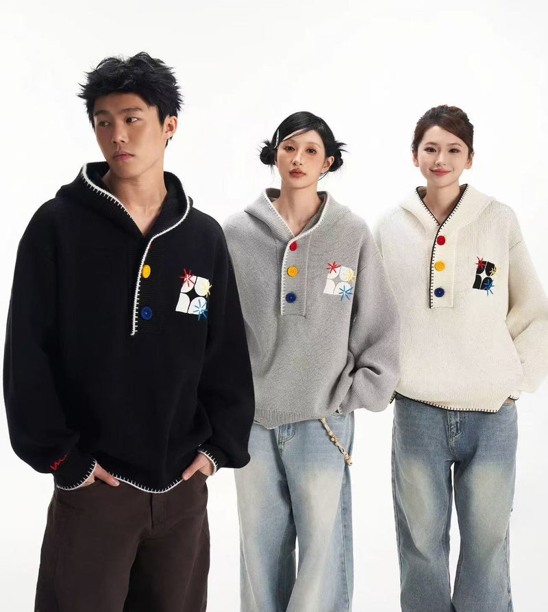 BIPOLAR Hyphenation Patch Embroidered Hooded Sweater
