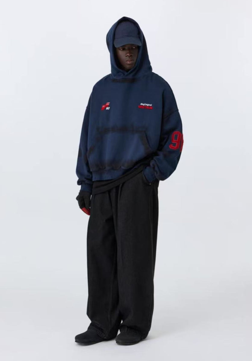 ATRY Dirty Destroyed Heavyweight Cropped Embroidered Hoodie