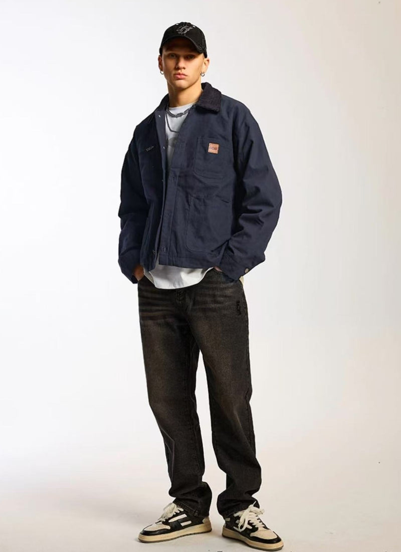ICONSLAB Corduroy Collar Barn Style Work Jacket