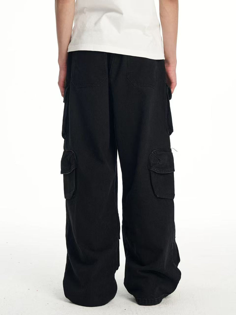 BIPOLAR Washed Multi-pocket Cargo Jeans