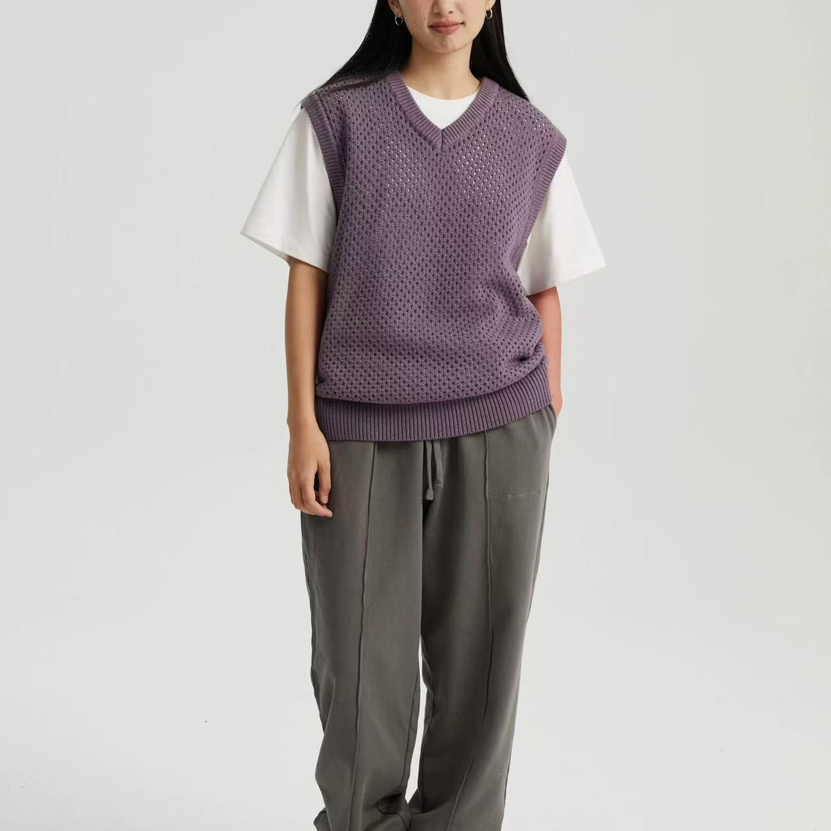 WASSUP Hollow V-neck Wool Vest