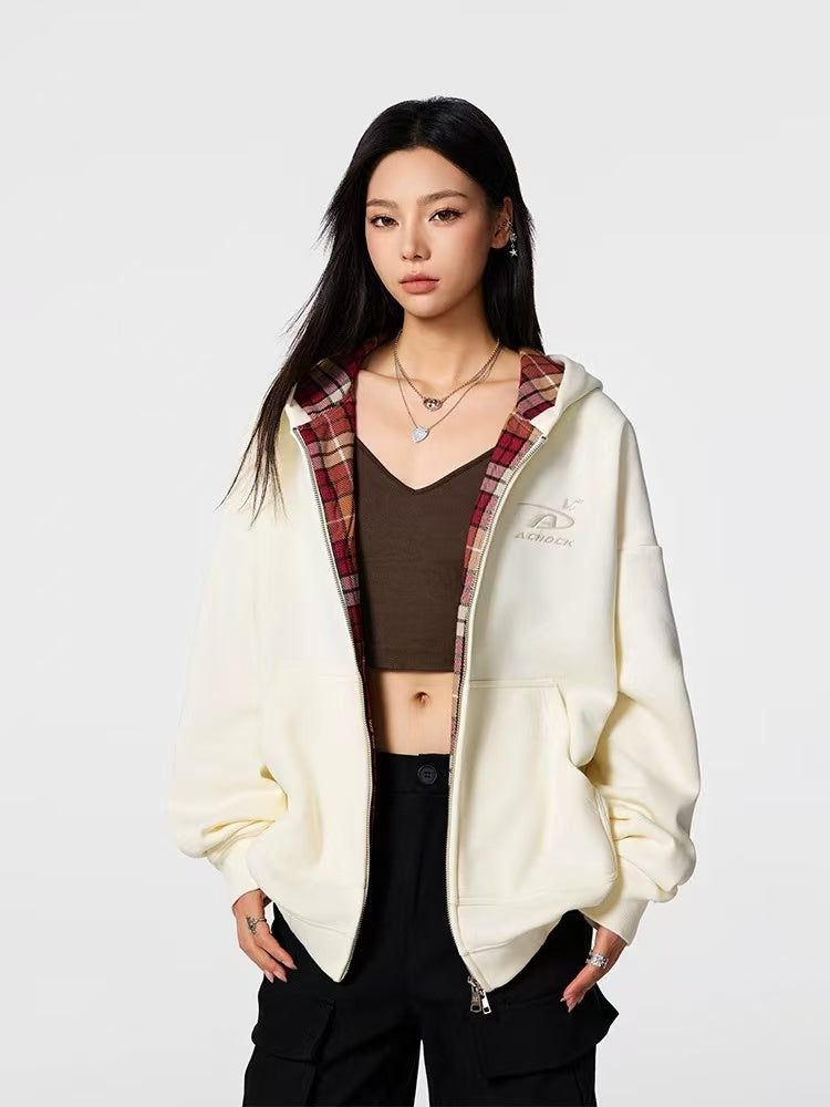 ACHOCK Logo Embroidery Zipper Hoodie