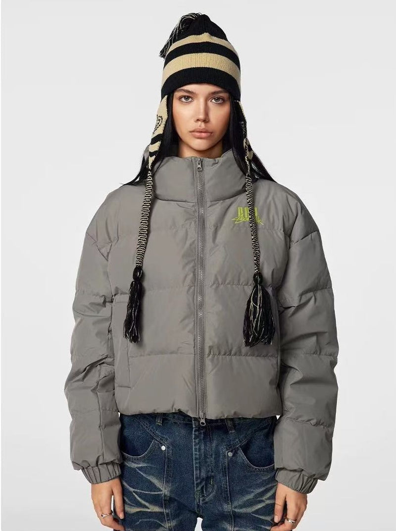 ACHOCK Logo Print White Duck Down Jacket ( For Women)