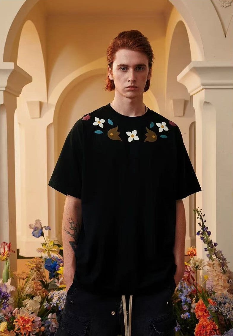ACHOCK Floral Embroidered T-shirt