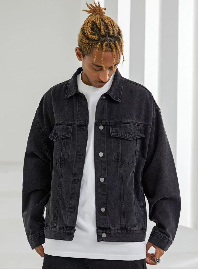 ACHOCK Simple Solid Color Denim Jacket