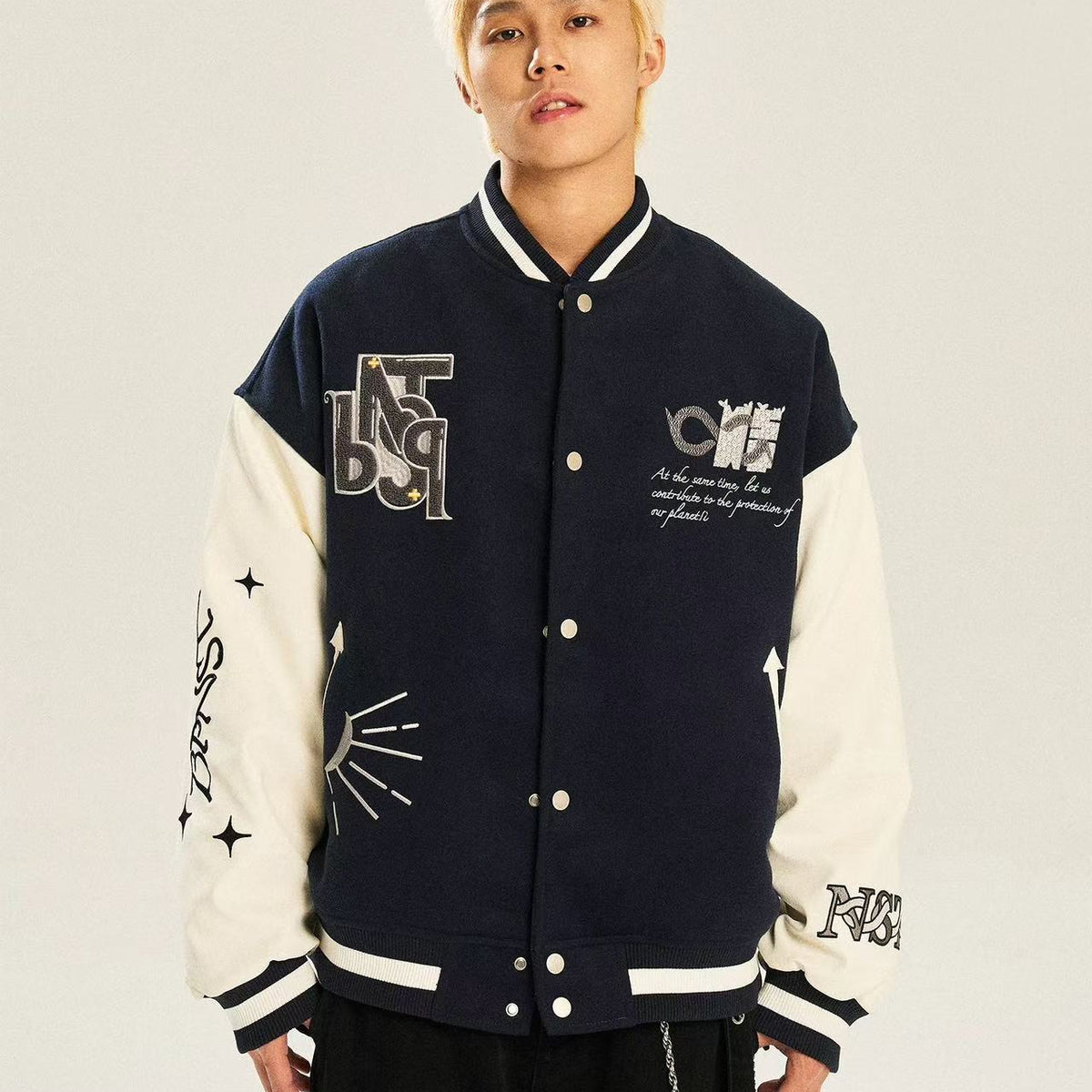 BIPOLARxNSTNEW Embroidered Baseball Jersey
