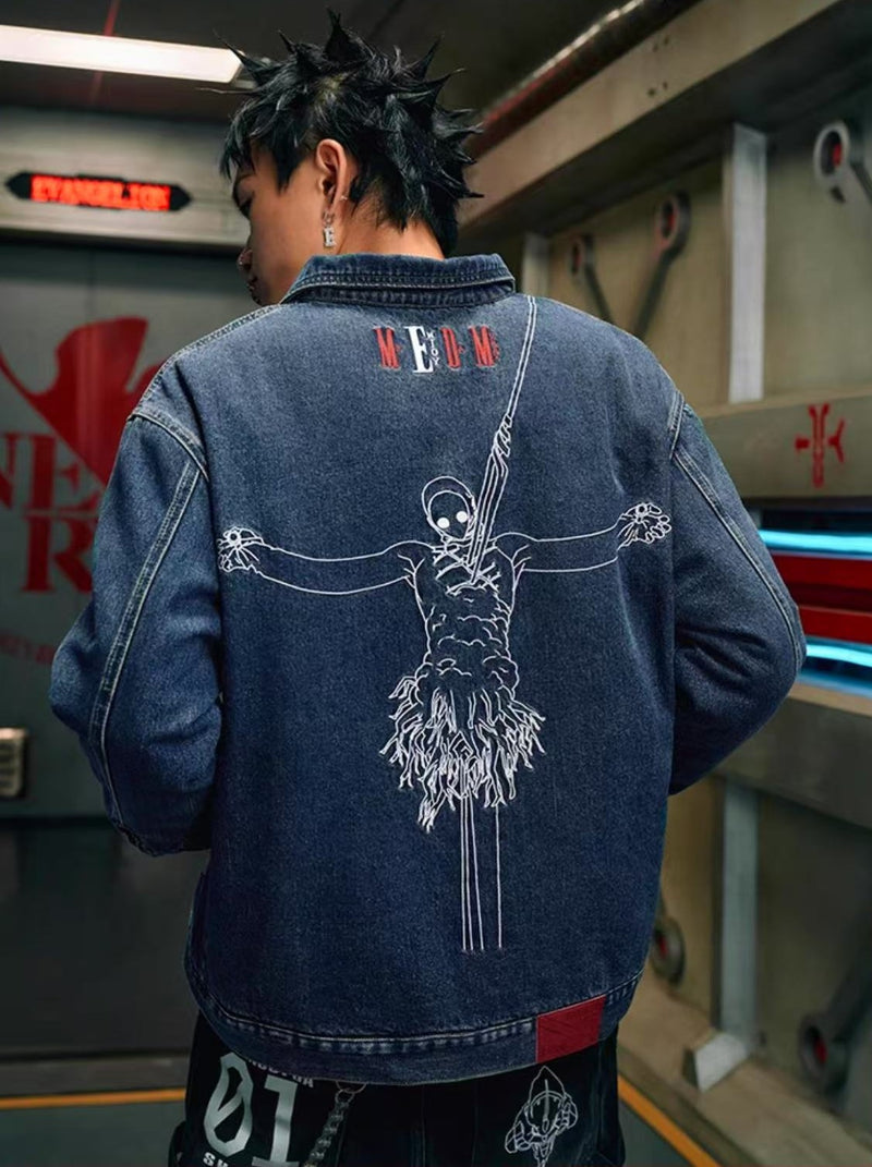 MEDMxEVA Lilith Embroidered Denim Jacket