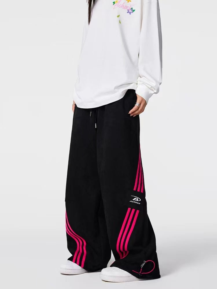 ACHOCK Striped Patchwork Casual Trousers