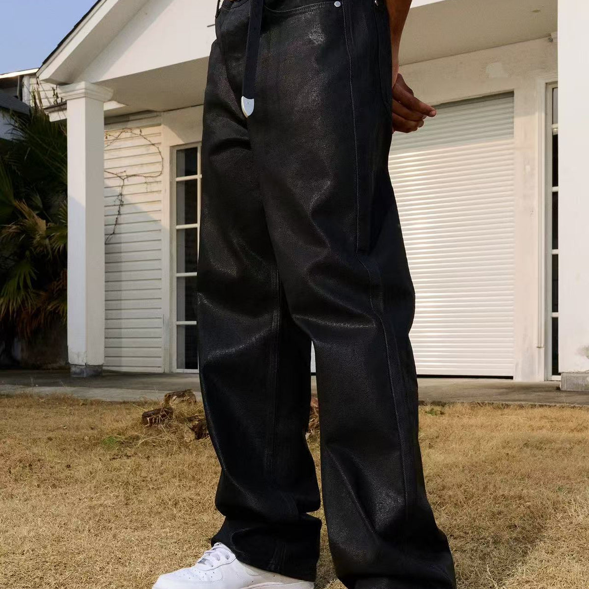 AFGK Casual Loose Wax Denims Pants