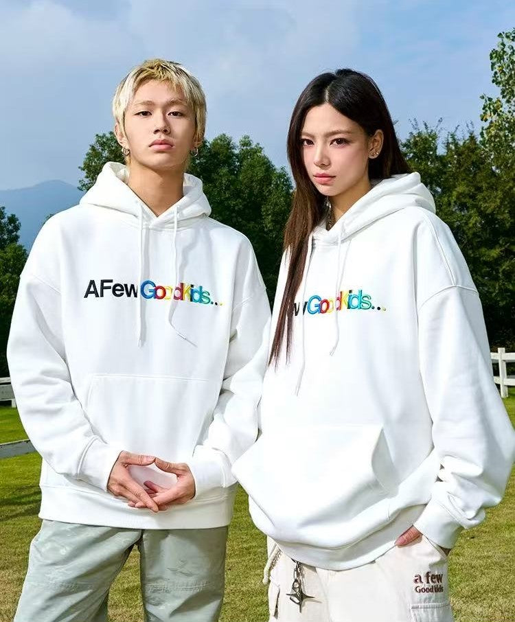 AFGK Gradient Embroidered Overlay Hoodie