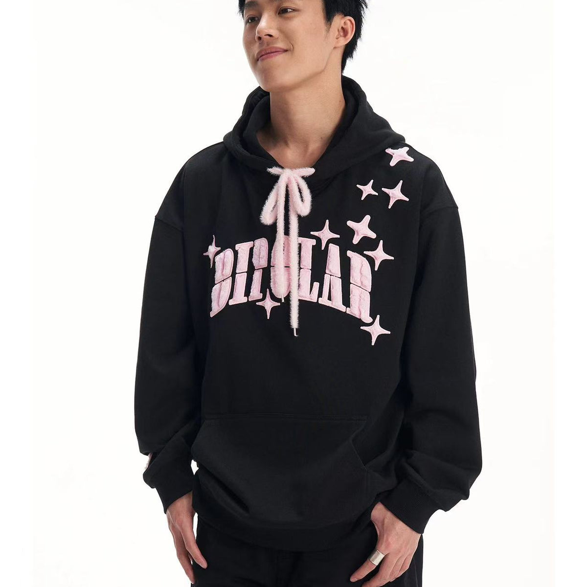 BIPOLAR Rabbit Mink Velvet Hyphenated Patch Hoodie