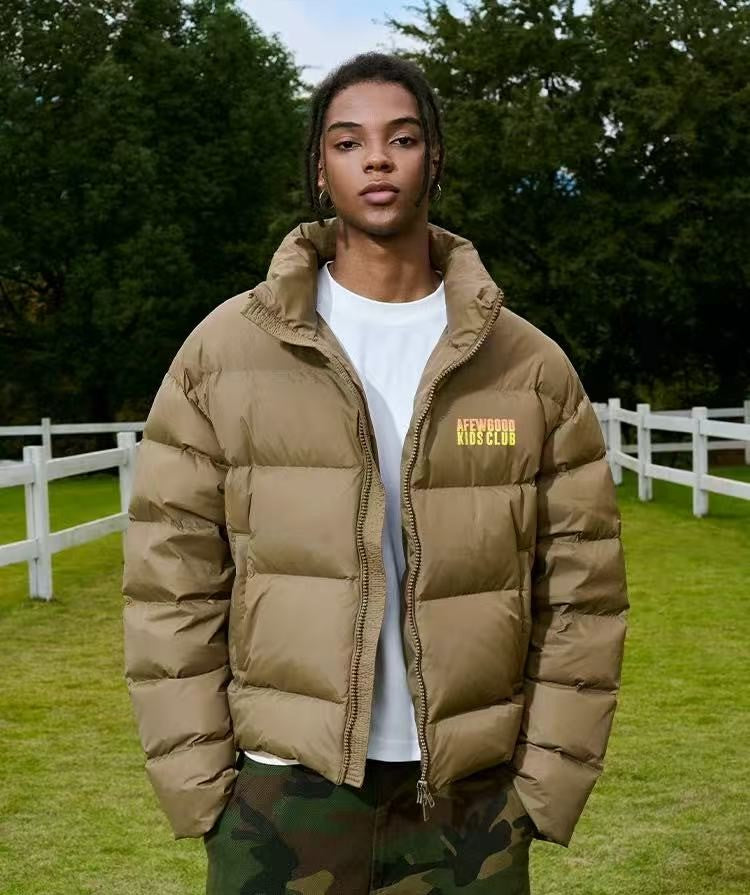 AFGK Embroidery Gradient Handwritten Font Down Jacket