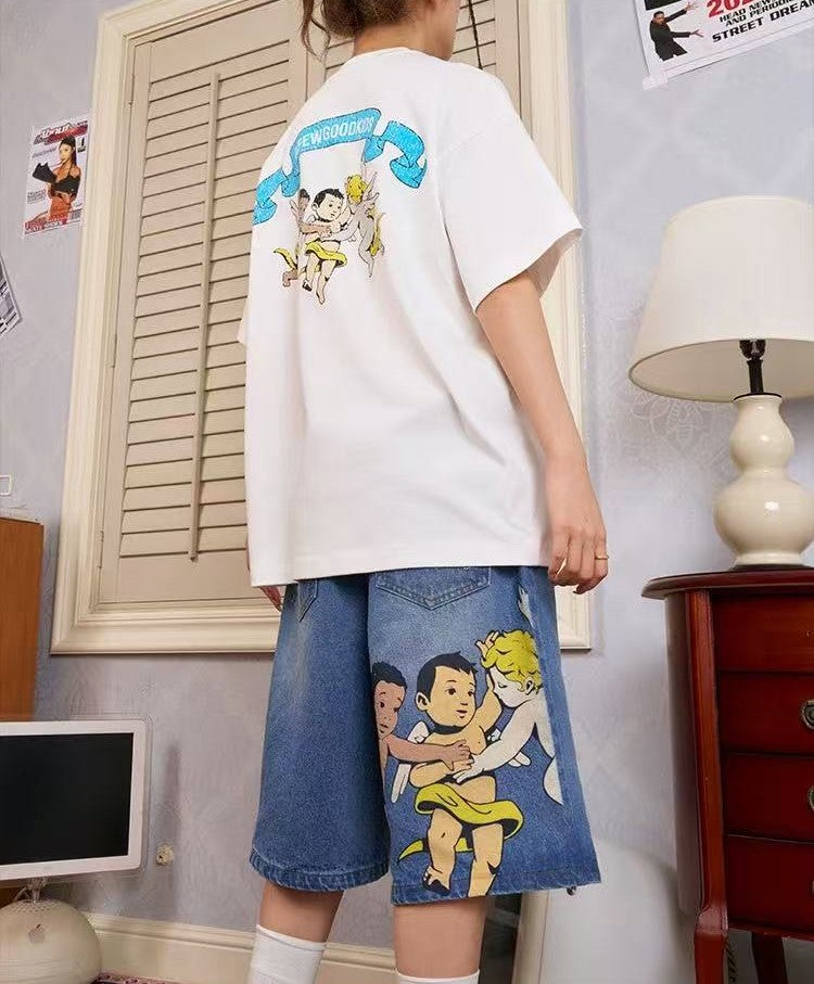AFGK Three Angels Denim Shorts