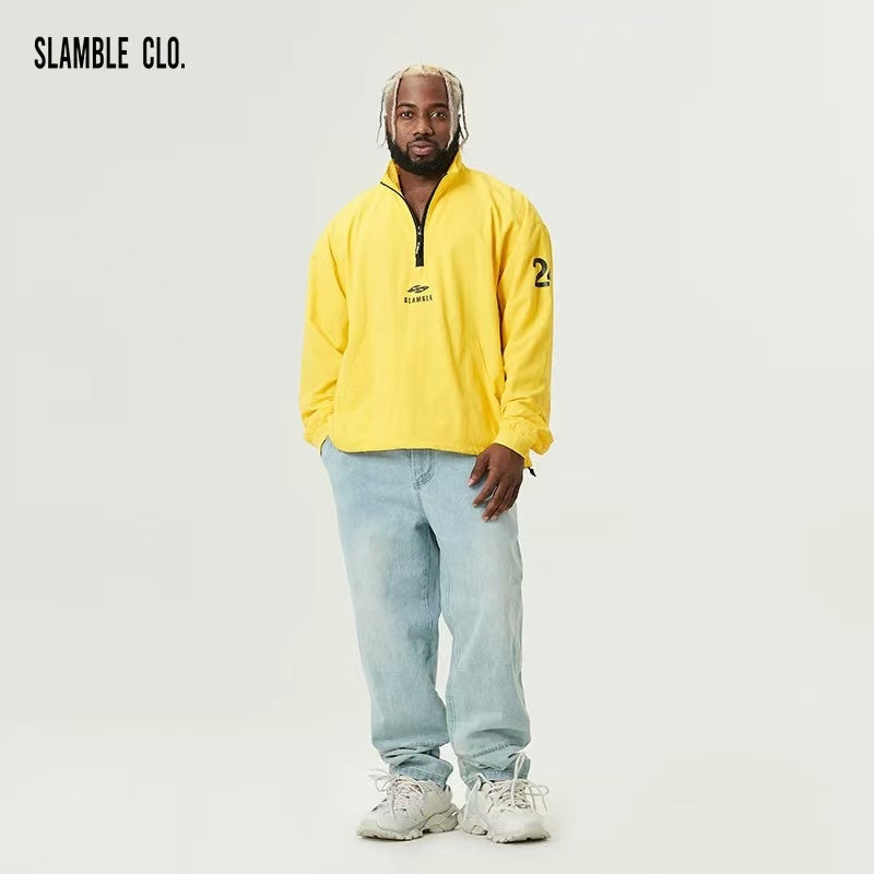 SLAMBLE Lightweight Woven Half-zip Casual Sport Jacket