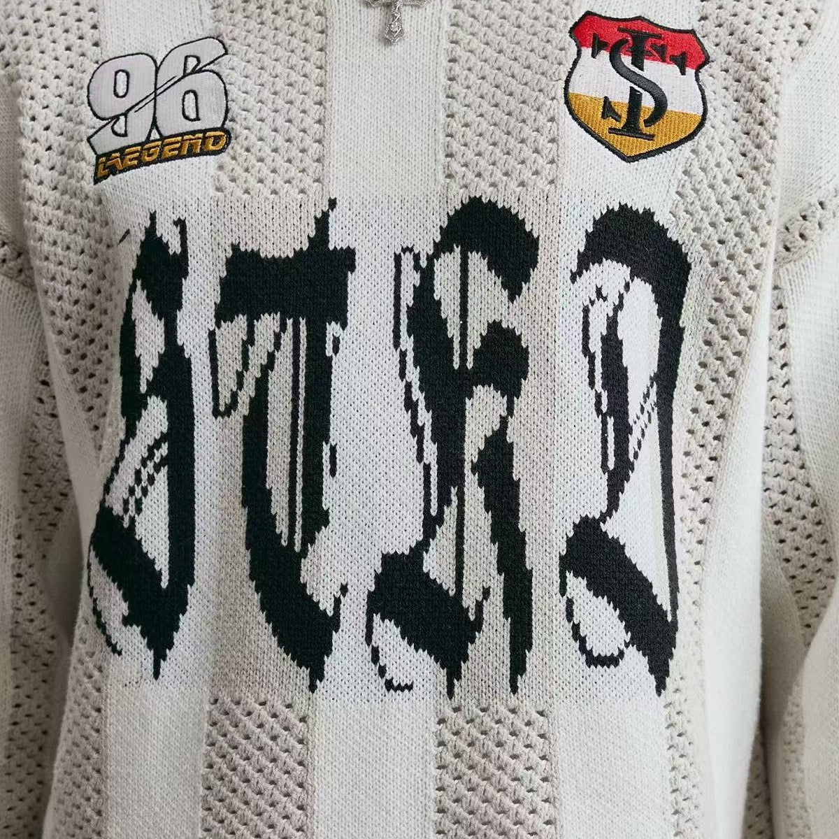STK Vintage Striped Long-Sleeve Polo T-Shirt
