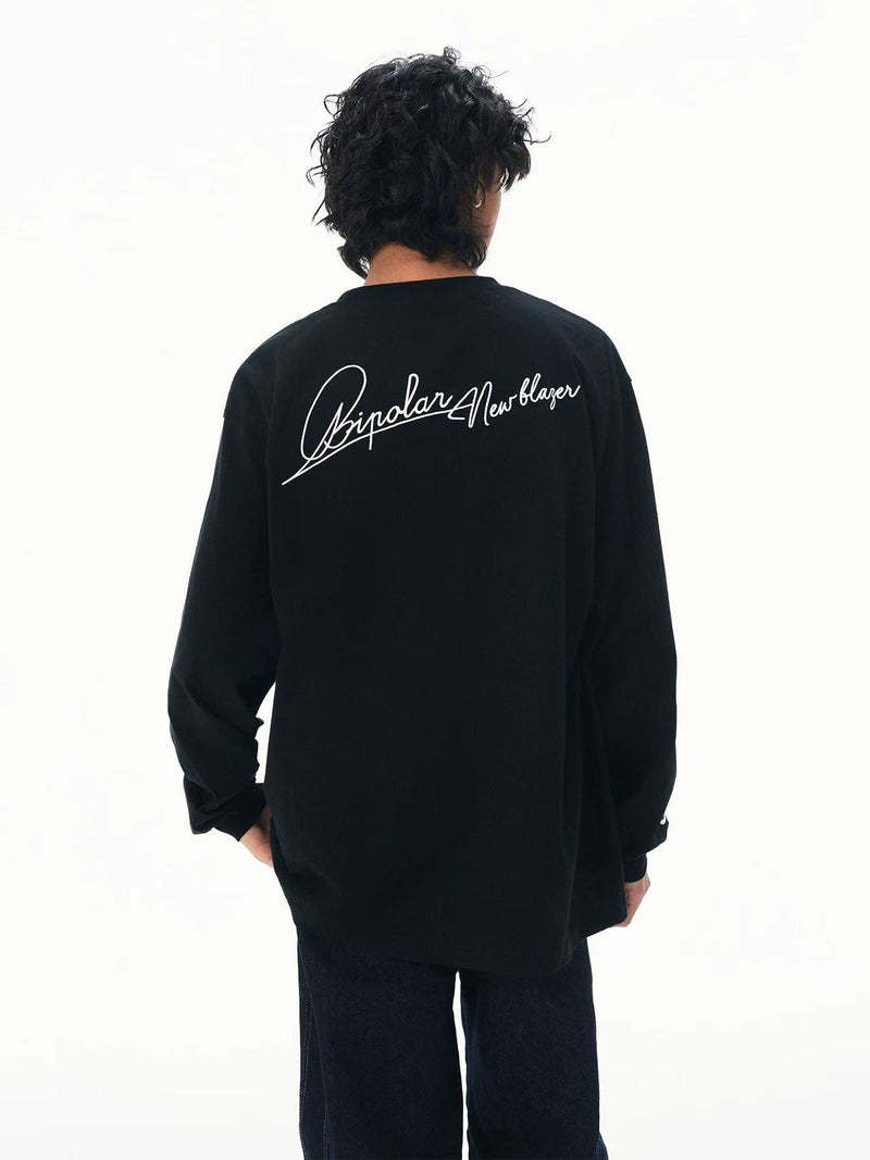 BIPOLAR Handwritten LOGO Long-sleeved T-shirt