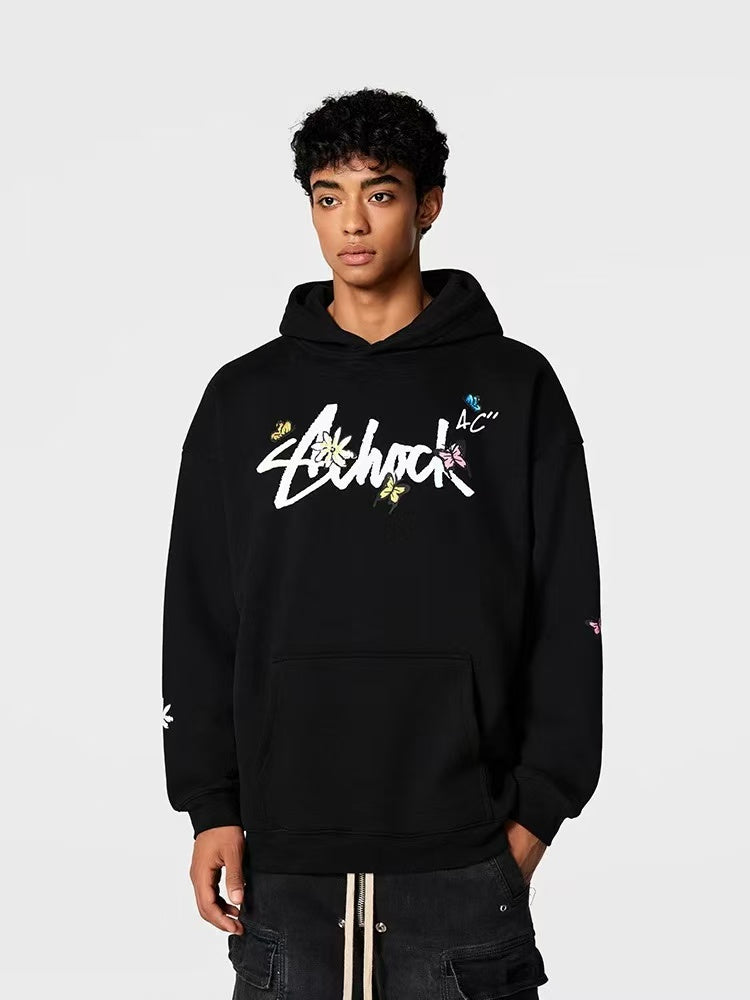 ACHOCK Hip Hop Cartoon Pattern Hoodie