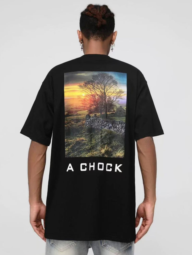 ACHOCK Summer Sunset Print T-shirt