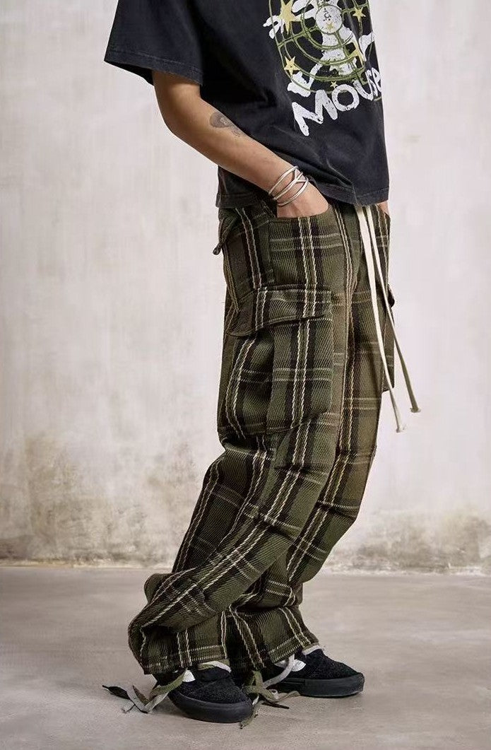 REMEDY Plaid Cargo Trousers