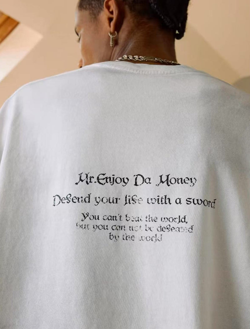 MEDM Rose and Sword Washed Long-sleeved T-shirt