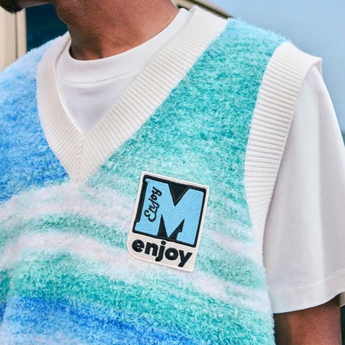MEDM Colorful Striped Sweater Vest