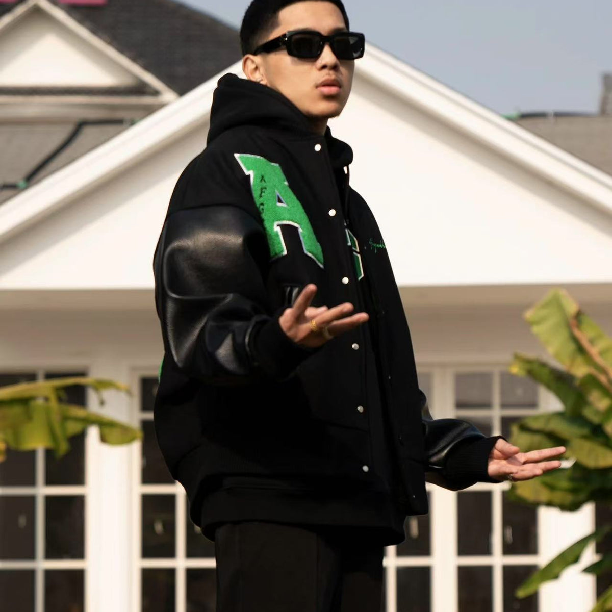 AFGK Hip-hop Baseball Varsity Jacket