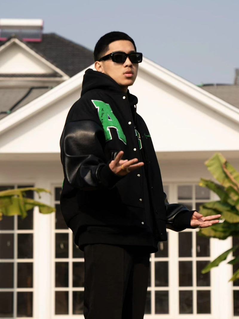 AFGK Hip-hop Baseball Varsity Jacket
