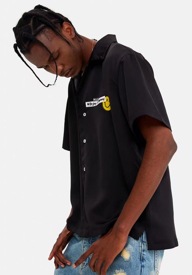 MEDM  Colorful Embroidered Printed Smiley T-shirt