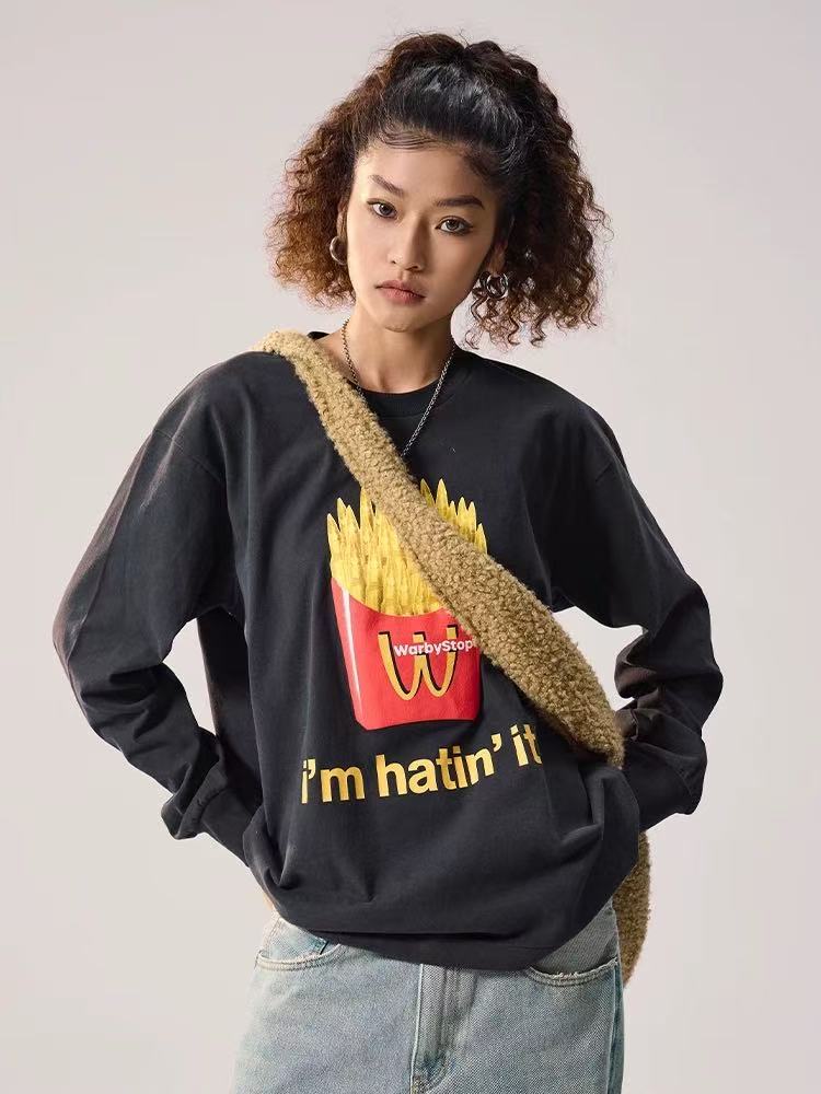 REMEDY Bullet Fries Design Long-sleeve Tee